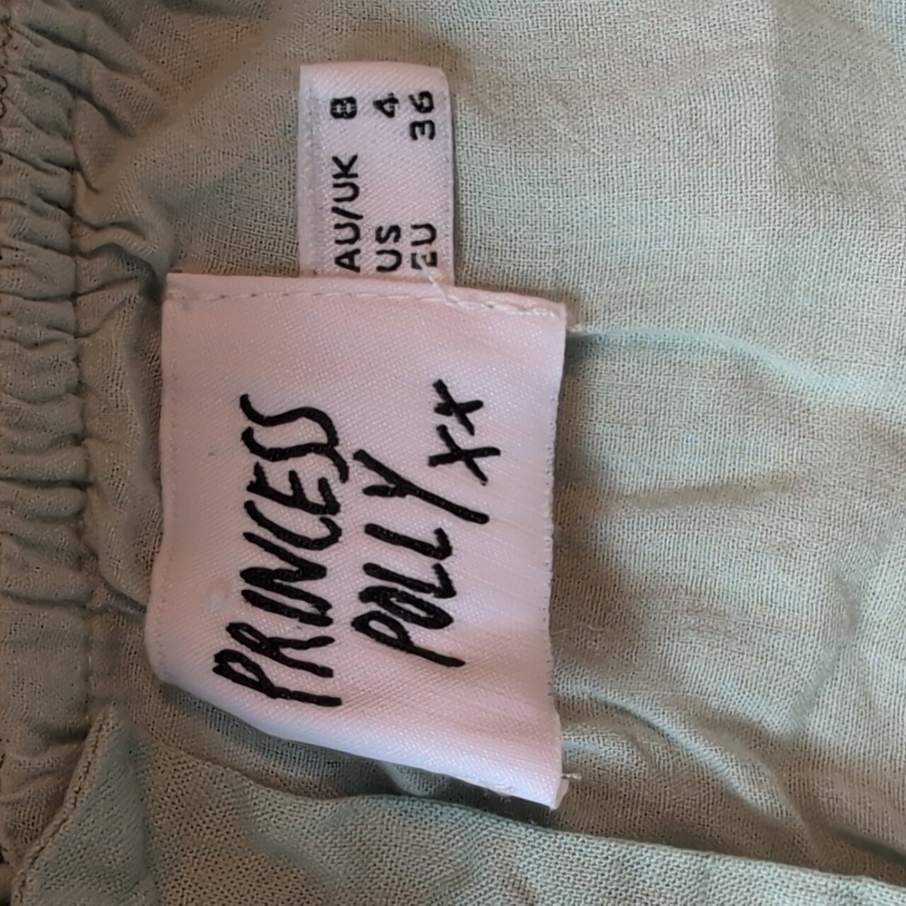Princess Polly Sage Green Mini Babydoll Dress Size 4 - Picture 8 of 11